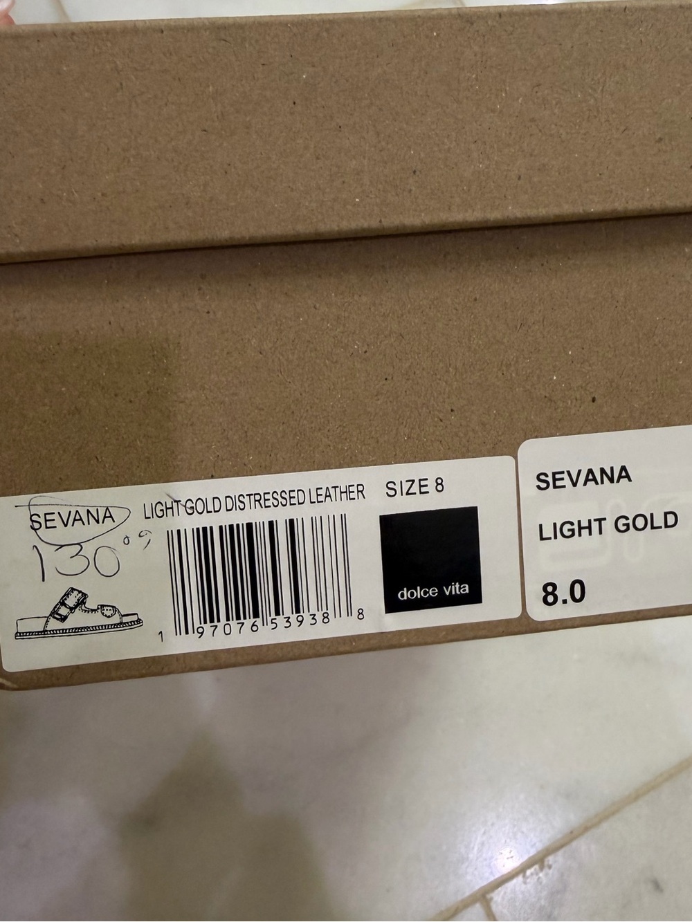 Dolce Vita Sevana Gold Slides Mules Light Gold - Picture 7 of 7